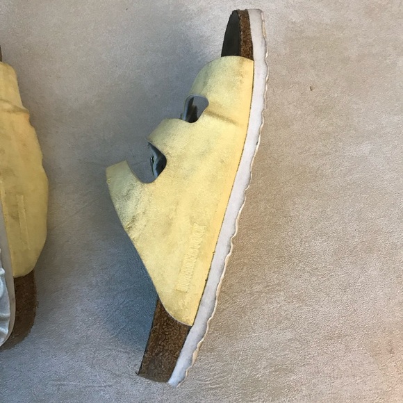 Birkenstock Women’s Yellow Leather 3 Strap Sandals Size 7    (read) - Picture 11 of 16